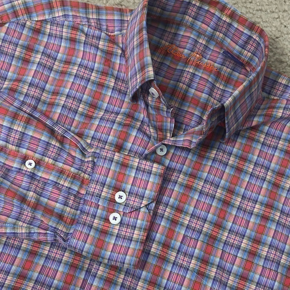 Alan Flusser Men’s Small Multicolored Stripe Button Down Long Sleeve Shirt - Picture 1 of 7